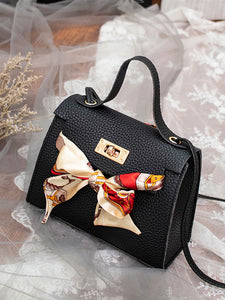 Pebble Detail Bow Tie Satchel Bag