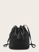 Load image into Gallery viewer, Tassel Decor Bucket Bag With Drawstring