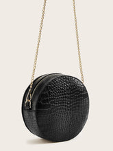 Load image into Gallery viewer, Croc Embossed Chain Round Crossbody Bag