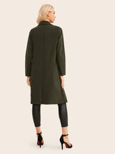 Load image into Gallery viewer, Waterfall Collar Dual Pockets Trench Coat