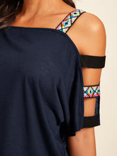 Load image into Gallery viewer, Cut-out Shoulder Top With Aztec Strap