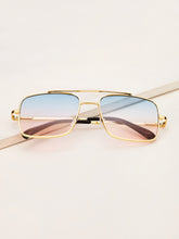 Load image into Gallery viewer, Full Rim Top Bar Ombre Lens Square Sunglasses