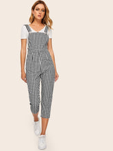 Load image into Gallery viewer, Gingham Pocket Side Overalls