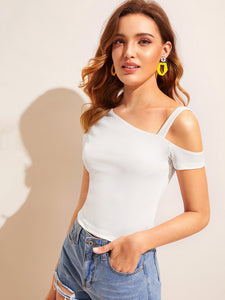 Asymmetrical Neck Solid Top