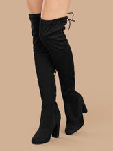 Load image into Gallery viewer, Heeled Over The Knee Stretch Boots