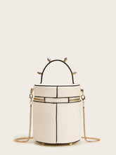 Load image into Gallery viewer, Studded Decor Zip Around Bucket Bag