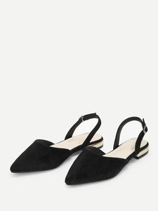 Solid Slingback Dorsay Flats