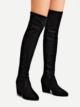 Load image into Gallery viewer, Back Zipper Block Heeled Suede Boots