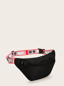 Bar Code Print Strap Bum Bag