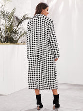 Load image into Gallery viewer, Houndstooth Lapel Longline Coat