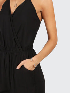 Surplice Self Tie Halter Jumpsuit