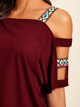 Load image into Gallery viewer, Cut-out Shoulder Top With Aztec Strap