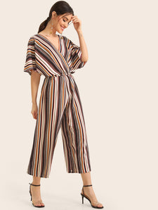 Colorful Stripe Wide Leg Jumpsuit