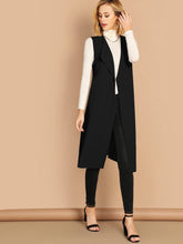 Load image into Gallery viewer, Bow Tie Waist Longline Belted Vest Coat