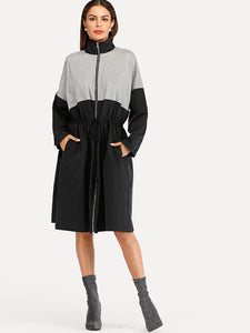 Drawstring Detail Coat