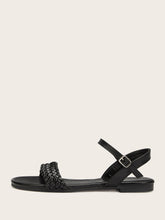 Load image into Gallery viewer, Braided Detail Two Part Sandals