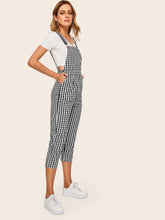 Load image into Gallery viewer, Gingham Pocket Side Overalls