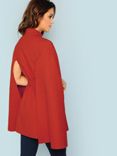 Load image into Gallery viewer, Button Front Self Belted Cape Coat