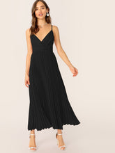 Load image into Gallery viewer, Surplice Neck Pleated Cami Dress