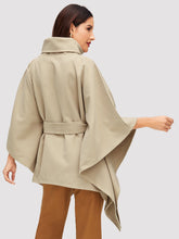 Load image into Gallery viewer, Turtleneck Belted Poncho Coat