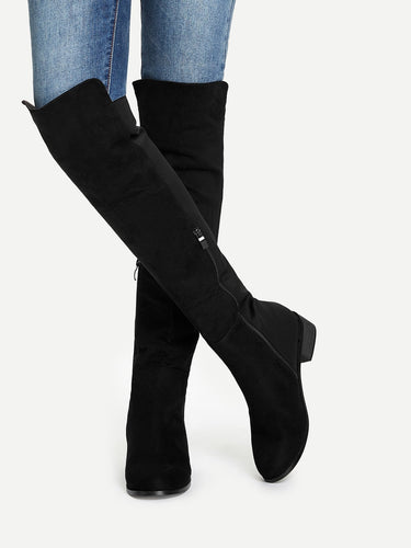 Knee Length Plain Boots