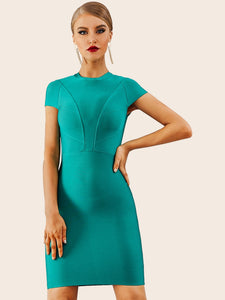 Adyce Solid Zip Back Bandage Dress