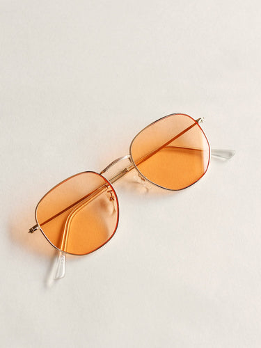 Metal Frame Tinted Lens Sunglasses