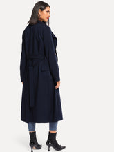 Load image into Gallery viewer, Rolled Tab Sleeve Double Breasted Longline Trench Coat