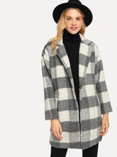 Load image into Gallery viewer, Check Plaid Dual Pocket Coat