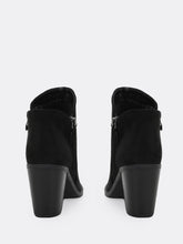 Load image into Gallery viewer, Almond Toe High Shaft Block Heel Ankle Boots