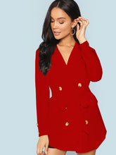 Load image into Gallery viewer, Button Detail Notched Collar Coat