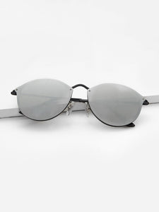 Mirror Lens Metal Frame Sunglasses