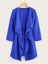 Load image into Gallery viewer, Waterfall Collar Pocket Front Wrap Coat