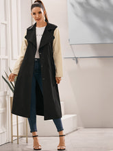 Load image into Gallery viewer, Contrast Panel Single-breasted Belted Trench Coat