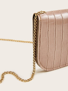 Croc Embossed Chain Bag