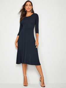 Fit And Flare Solid Dress