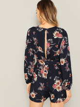 Load image into Gallery viewer, Floral Print Belted Romper