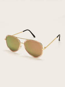 Top Bar Aviator Sunglasses With Case