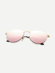 Mirror Lens Metal Frame Sunglasses