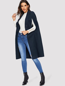 Shawl Collar Longline Coat