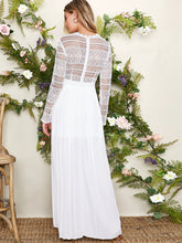 Load image into Gallery viewer, Sheer Lace Bodice Split Thigh Pleated Dress