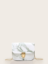 Load image into Gallery viewer, Push Lock Marble Print Chain Bag