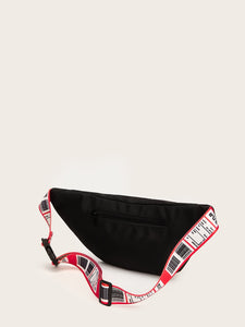 Bar Code Print Strap Bum Bag