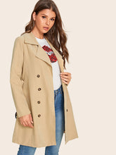 Load image into Gallery viewer, Double Breasted Belted Trench Coat