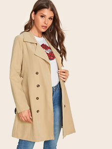 Double Breasted Belted Trench Coat