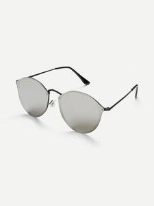 Mirror Lens Metal Frame Sunglasses