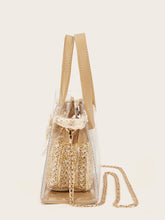 Load image into Gallery viewer, Bow Decor Clear Bag With Inner Pouch