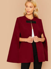 Load image into Gallery viewer, Strap Buckle Closure Cape Coat