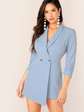 Load image into Gallery viewer, Button Front Shawl Collar Blazer Romper