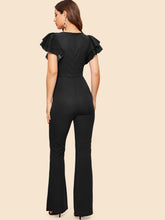 Load image into Gallery viewer, 70s Layered Sleeve Belted Flare Leg Jumpsuit